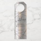 Metallic Geometric Wedding Silver/Black ID648 Flessenhanger (Voorkant)