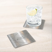 Metallic Geometric Wedding Silver/Black ID648 Kartonnen Onderzetters (Insitu)