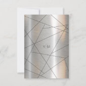 Metallic Geometric Wedding Silver/Black ID648 Save The Date (Achterkant)