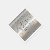 Metallic Geometric Wedding Silver/Black ID648 Servet (Hoek)