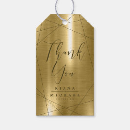 Metallic Geometrisch Dank Je Wel Goud ID648 Cadeaulabel