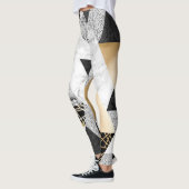 Metallic geometrisch: goud zilver marmer leggings (Links)