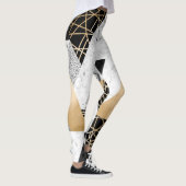 Metallic geometrisch: goud zilver marmer leggings (Rechts)