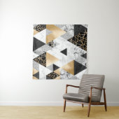 Metallic geometrisch: goud zilver marmer wandkleed (In Situ (horizontaal))