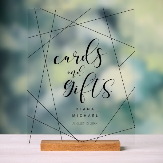 Metallic geometrische Kaarten & Gifts Silver ID648 Acryl Bord (Neutraal)