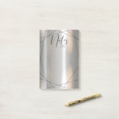 Metallic geometrische notities Silver/Black ID648 Post-it® Notes (Op bureau)