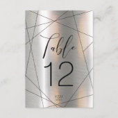Metallic geometrische tabelnummers Silver ID648 Kaart (Voorkant)