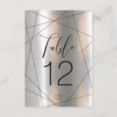Metallic geometrische tabelnummers Silver ID648 Kaart (Achterkant)