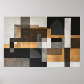 Metallic Geometry Golden Balance Poster (Voorkant)