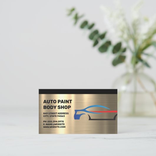 Metallic | Gestileerde auto Logo Visitekaartje (Staand voorkant)