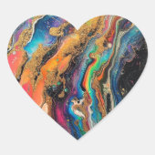 Metallic gietstuk hart sticker (Voorkant)