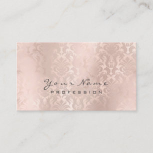 Metallic Glam Blush Roos Gold Skinny Damask Visitekaartje