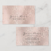 Metallic Glam Blush Roos Gold Skinny Damask Visitekaartje (Voorkant / Achterkant)
