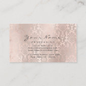 Metallic Glam Blush Roos Gold Skinny Damask Visitekaartje (Achterkant)