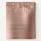 Metallic Glam Roos Gold Glitter Drip Boss Lady Notitieboek (Achterkant)