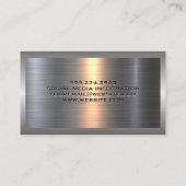 Metallic glans achtergrond | Social media iconen Visitekaartje (Achterkant)