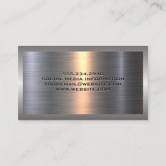 Metallic glans achtergrond | Social media iconen Visitekaartje (Achterkant)