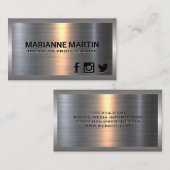 Metallic glans achtergrond | Social media iconen Visitekaartje (Voorkant / Achterkant)