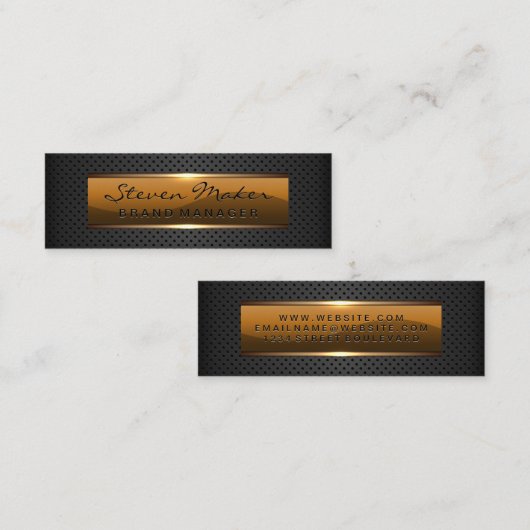 Metallic glanzend banner | Geperforeerd vlees Mini Visitekaartje (Voorkant / Achterkant)