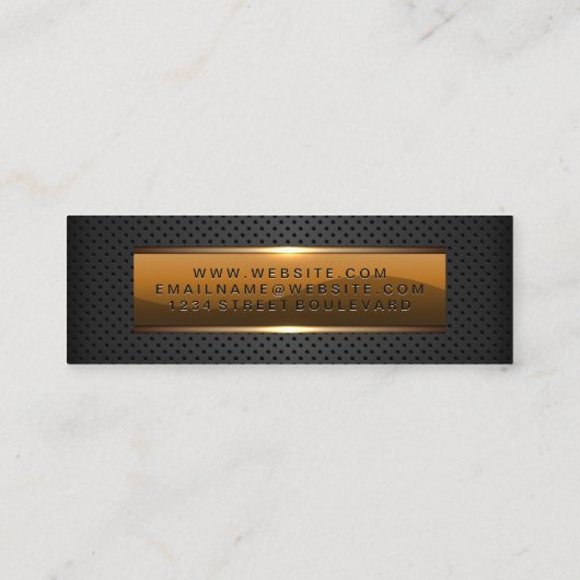 Metallic glanzend banner | Geperforeerd vlees Mini Visitekaartje (Achterkant)