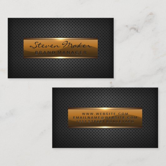 Metallic glanzend banner | Geperforeerd vlees Visitekaartje (Voorkant / Achterkant)