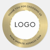 Metallic glanzend goud roestvrij staal look ronde sticker (Voorkant)