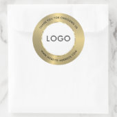 Metallic glanzend goud roestvrij staal look ronde sticker (Tas)