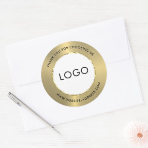 Metallic glanzend goud roestvrij staal look ronde sticker
