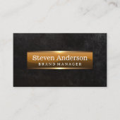 Metallic glanzende banner | Zwarte textuur Visitekaartje (Voorkant)