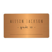 Metallic glanzende gradiënt koper notitieboeken la etiket (Voorkant)