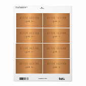 Metallic glanzende gradiënt koper notitieboeken la etiket (Full Sheet)