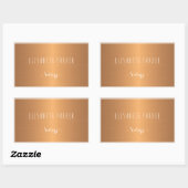 Metallic glanzende gradiënt koper notitieboeken la rechthoekige sticker (Vel)
