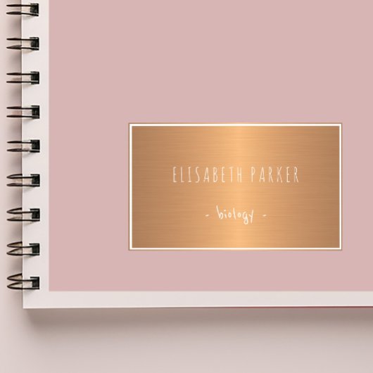 Metallic glanzende gradiënt koper notitieboeken la rechthoekige sticker