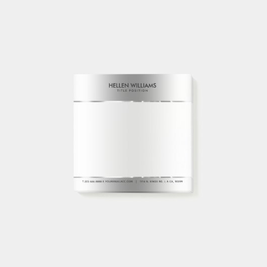 Metallic glanzende zilver-grijze achtergrond post-it® notes (Voorkant)