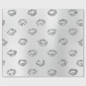 Metallic glazen ronde Stippen Zilver grijs glitter Cadeaupapier (Vlak)