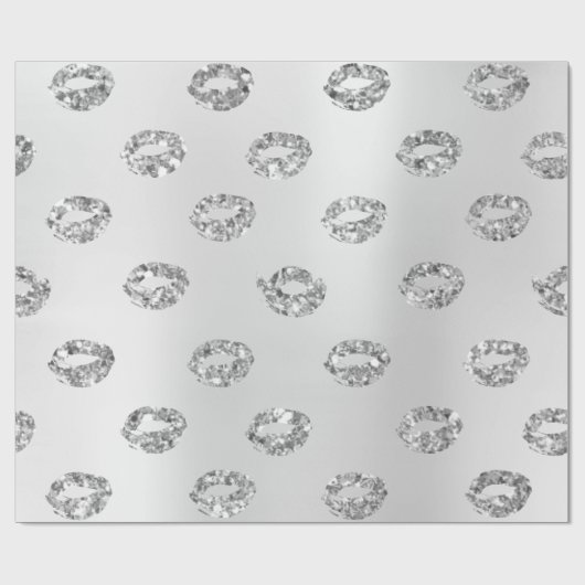 Metallic glazen ronde Stippen Zilver grijs glitter Cadeaupapier (Vlak)
