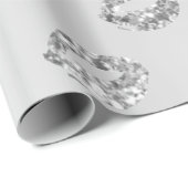 Metallic glazen ronde Stippen Zilver grijs glitter Cadeaupapier (Rol Hoek)