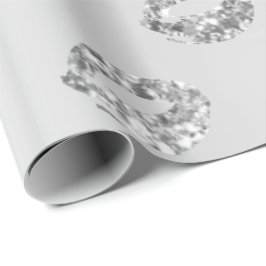 Metallic glazen ronde Stippen Zilver grijs glitter Cadeaupapier