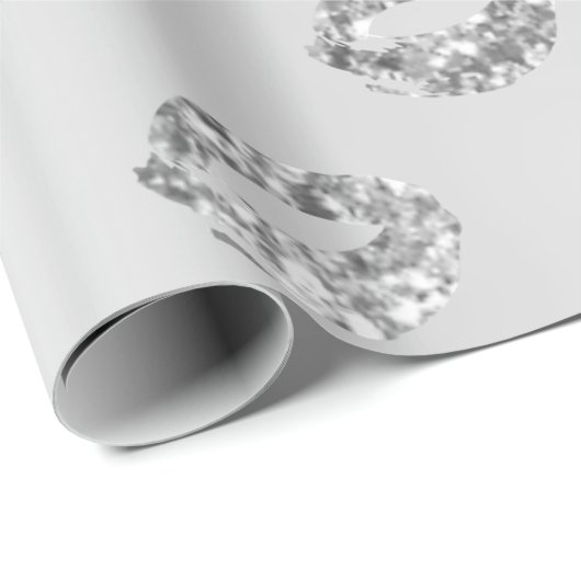 Metallic glazen ronde Stippen Zilver grijs glitter Cadeaupapier (Rol Hoek)