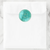 Metallic Glitter Save the Date Hartelijk dank Ronde Sticker (Tas)