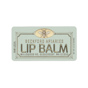 Metallic Gold 3D Framed Lip Balm Label Met Bijen