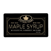 Metallic Gold 3D-omhuld Maple Syrup Gold Leaf Etiket (Voorkant)