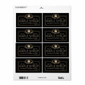 Metallic Gold 3D-omhuld Maple Syrup Gold Leaf Etiket (Full Sheet)