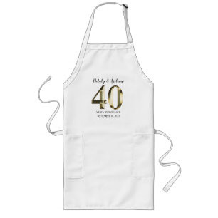 Metallic Gold 40e bruiloft Jubileum Lang Schort