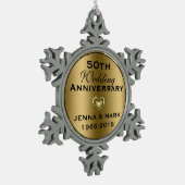 Metallic Gold 50e bruiloft Jubileum Ornament (Links)