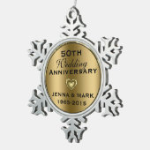 Metallic Gold 50e bruiloft Jubileum Ornament (Rechts)