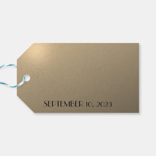 Metallic Gold 50th Wedding Jubileum Cadeaulabel (Achterkant Horizontaal)