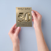 Metallic Gold 50th Wedding Jubileum Flyer (Hand)
