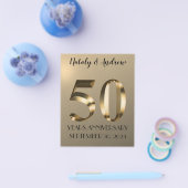 Metallic Gold 50th Wedding Jubileum Flyer (Enkel)