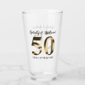 Metallic Gold 50th Wedding Jubileum Glas (Voorkant)